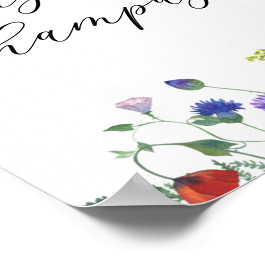 Wildflower Fields Ring for Champagne Sign Poster (Ecke)