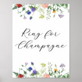 Wildflower Fields Ring for Champagne Sign Poster (Vorne)