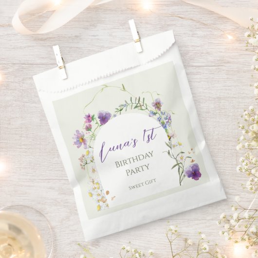 Wildflower First Birthday Geschenktütchen (Ausgeschnitten)