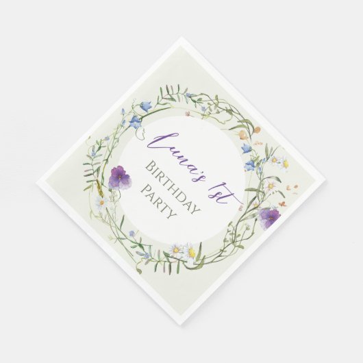 Wildflower First Birthday Serviette (Ecke)
