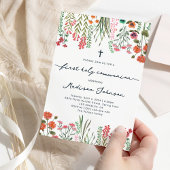 Wildflower First Holy Communion Einladung