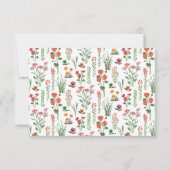 Wildflower First Holy Communion RSVP Karte (Rückseite)