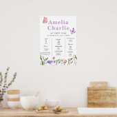 Wildflower First Year First Birthday Milestone  Poster (Küche)