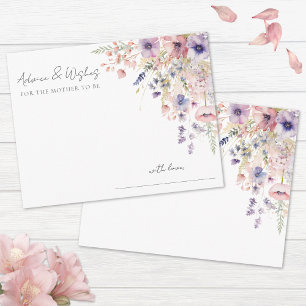 Wildflower Floral Babyparty-Tipps Begleitkarte