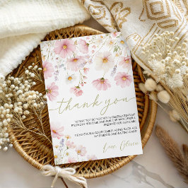 Wildflower Floral Birthday Thank You Card Einladung