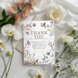 Wildflower Floral Birthday Thank You Card Einladung