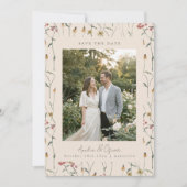 Wildflower Floral Boho Fall Meadow Wedding Photo Save The Date (Vorderseite)