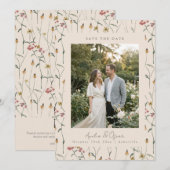 Wildflower Floral Boho Fall Meadow Wedding Photo Save The Date (Vorne/Hinten)