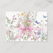 Wildflower Floral Bow Baby Shower Diaper Raffle Begleitkarte (Rückseite)
