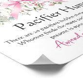 Wildflower Floral Bow Baby Shower Pacifier Hunt Poster (Ecke)