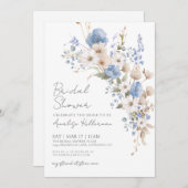 Wildflower Floral Bridal Shower Einladung (Vorne/Hinten)