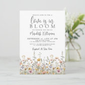 Wildflower Floral Bridal Shower Einladung (Stehend Vorderseite)
