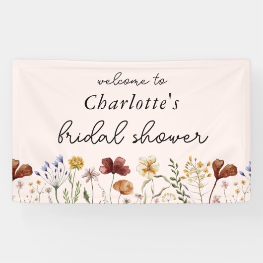 Wildflower Floral Bridal Shower Welcome Banner (Horizontal)