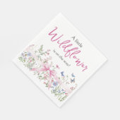 Wildflower Floral Coquette Pink Bow Baby Shower Serviette (Ecke)