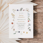 Wildflower Floral Frame Baby Shower Invitation Einladung