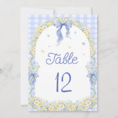 Wildflower Floral Gingham Table Number (Vorderseite)