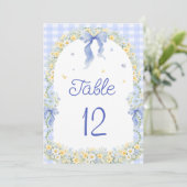 Wildflower Floral Gingham Table Number (Stehend Vorderseite)