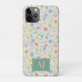 Wildflower-Floral-iPhone/iPad-Hülle mit Initialen Case-Mate iPhone Hülle (Rückseite)