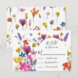 Wildflower Floral Meadow response cards RSVP Karte