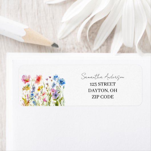 Wildflower Floral Personalized Return Address  (Insitu)