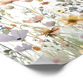 Wildflower Floral Wedding Welcome Sign Poster (Ecke)