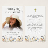 Wildflower Funeral Forever Hearts Photo Cross (Vorne & Hinten)