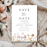Wildflower Garden Boho Save the Date Minimalist<br><div class="desc">Share your special day with this Wildflower Garden Boho Save the Date card. A minimalist layout pairs organic wildflower illustrations with clean typography for a modern yet timeless look. Soft earthy tones and natural textures create a warm, romantic aesthetic—perfect for outdoor, rustic, or garden weddings. Fully editable and print-ready. The...</div>