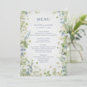  Wildflower Garden Chic Wedding Menu Menükarte (Stehend Vorderseite)