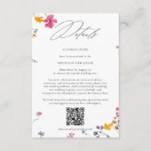 Wildflower Garden Elegant QR Code Wedding Details Begleitkarte (Vorderseite)