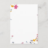 Wildflower Garden Elegant QR Code Wedding Details Begleitkarte (Rückseite)