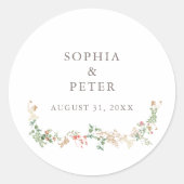 Wildflower Garden Floral Wedding Favour Sticker (Vorderseite)
