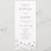 Wildflower Garden Floral Wild Flowers Wedding Programm (Vorderseite)