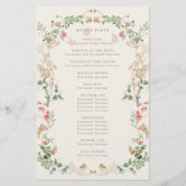 Wildflower Garden Floral Wreath Ceremony Program (Rückseite)