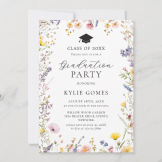 Wildflower Garden Graduation Party Invitation Einladung