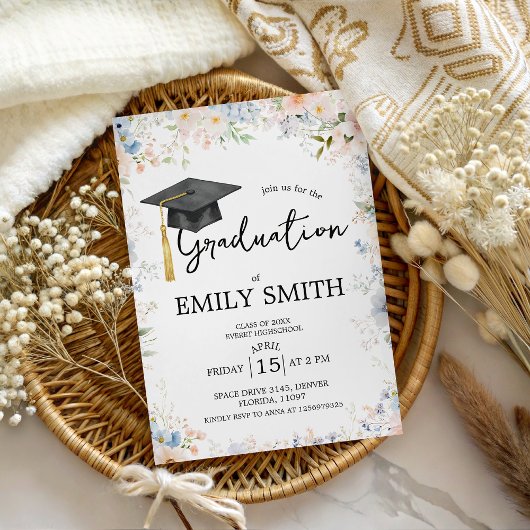 Wildflower Garden Graduation Party Invitation Einladung