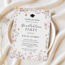 Wildflower Garden Graduation Party Invitation Einladung