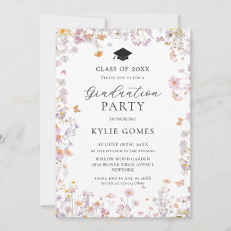 Wildflower Garden Graduation Party Invitation Einladung
