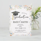 Wildflower Garden Graduation Party Invitation Einladung (Stehend Vorderseite)