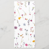 Wildflower Garden Modern Floral Elegant Wedding Menükarte (Rückseite)