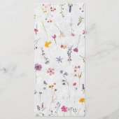 Wildflower Garden Modern Floral Ivory Chic Wedding Menükarte (Rückseite)