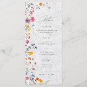Wildflower Garden Modern Floral Ivory Chic Wedding Menükarte (Vorderseite)