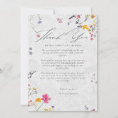 Wildflower Garden Modern Ivory Arch Photo Wedding Dankeskarte (Vorderseite)