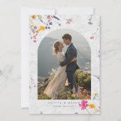 Wildflower Garden Modern Ivory Arch Photo Wedding Save The Date (Rückseite)