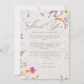 Wildflower Garden Modern Pink Blush Arch Wedding Dankeskarte (Vorderseite)