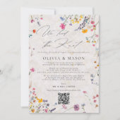 Wildflower Garden Modern Pink Wedding Announcement Einladung (Vorderseite)