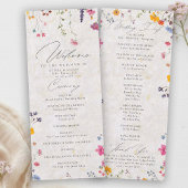 Wildflower Garden Modern Pink Wedding Program