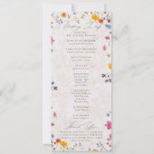 Wildflower Garden Modern Pink Wedding Program (Rückseite)