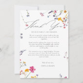 Wildflower Garden Modern Watercolor Arch Wedding Dankeskarte (Vorderseite)