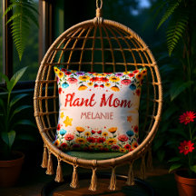 Wildflower Garden Plant Mom Throw Pillow