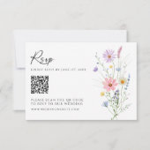 Wildflower Garden QR Code Wedding RSVP Card (Vorderseite)